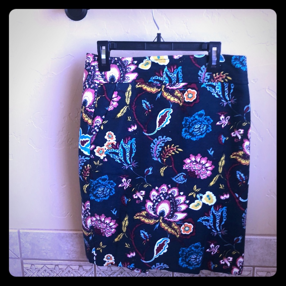 Loft floral pencil skirt